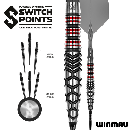 Přepínací body pro torpéda Winmau Fornax, ocelové šipky Das Bild zeigt die Winmau Fornax Torpedo Switch Points Steeldarts. Diese Steeldarts sind speziell für hohe Präzision und Leistung entwickelt.