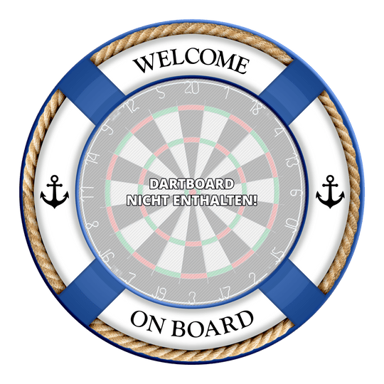 Obložení terče McDart na palubě - s vlastním textem Das Bild zeigt ein Produkt namens MSF-G1 McDart OnBoard Dartboard Surround Blau. Es handelt sich vermutlich um einen blauen Dartboard-Surround von McDart.