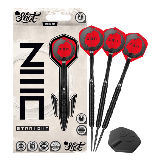 Šipky Shot ZEN Straight Turbo Point ocelové - 23g Šipky Shot ZEN Straight Turbo Point ocelové - 23g