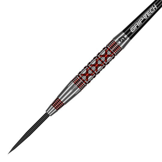 Ocelové šipky GOAT Strikes Das Foto zeigt die GOAT Strikes Steeldarts aus einer anderen Perspektive. Die Details des Dartpfeils sind gut erkennbar.