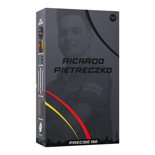 Přesné ocelové šipky Ricardo Pietreczko GEN1 180 Precise 180 Ricardo Pietreczko GEN1 Steeldarts zeigen das Design dieser hochwertigen Dartpfeile. Diese Darts sind ideal für Wettkampfspieler.