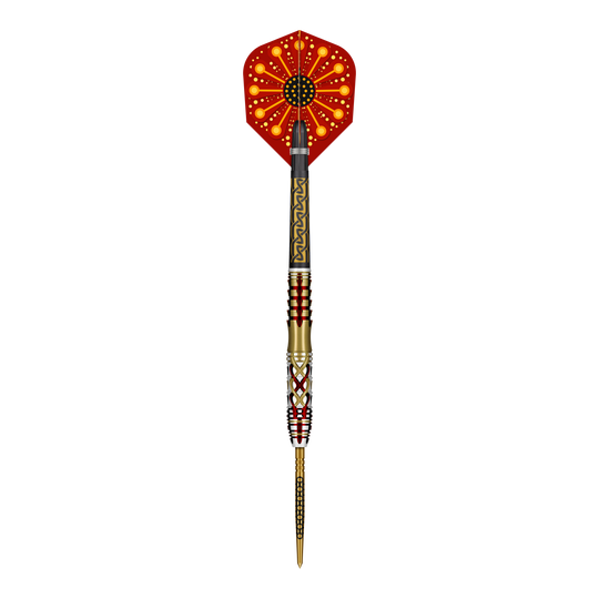 Ocelové šipky Shot Goths Alaric Turbo Point - 23g Abgebildet ist ein Set der Shot Goths Alaric Turbo Point Steeldarts mit 23g Gewicht. Die Steeldarts werden für professionelle Dartspieler empfohlen.