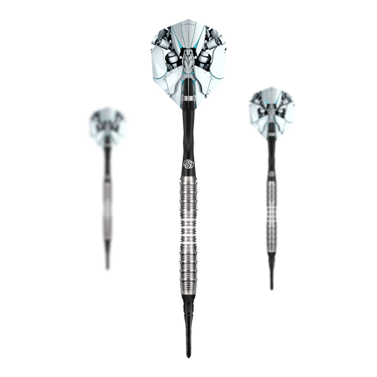 Šipky Shot AI Scorpula Soft - 20g Das Bild zeigt ein komplettes Set der Shot AI Scorpula Softdarts - 20g. Es handelt sich um ein Set für Softdart-Spieler.