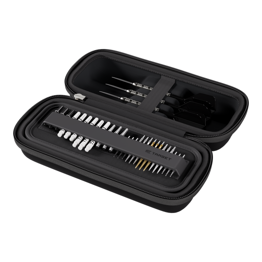 Pouzdro na šipky Target BOA Zu sehen ist ein Target BOA Dartcase in Schwarz. Das Dartcase eignet sich hervorragend zum sicheren Transport von Dartpfeilen.