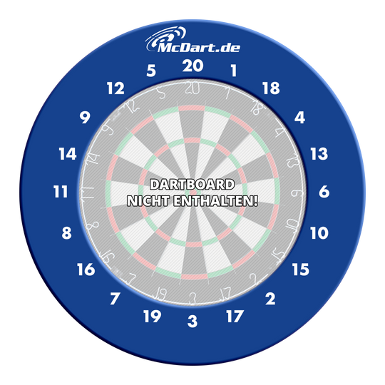 Ein Dart Surround in der Farbe Blau ist abgebildet. Wahrscheinlich handelt es sich um eine HD Zahlen Surround von McDart.