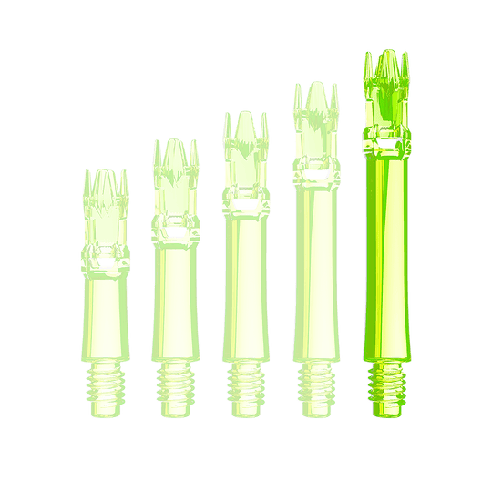 Náhradní hřídele L-Style L-System - neonově žluté Hier ist eine neongelbe Ersatzshaft dargestellt. Sie ist einzeln und von vorne aufgenommen.