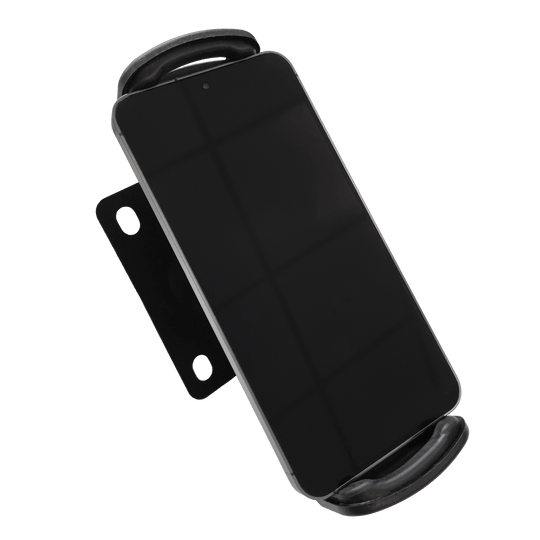 Nástěnný držák tabletu McDart TABSteady Die Abbildung zeigt die McDart TABSteady Tablet Wandhalterung mit einem eingespannten Tablet. Die Halterung ist stabil und zur Wandmontage geeignet.