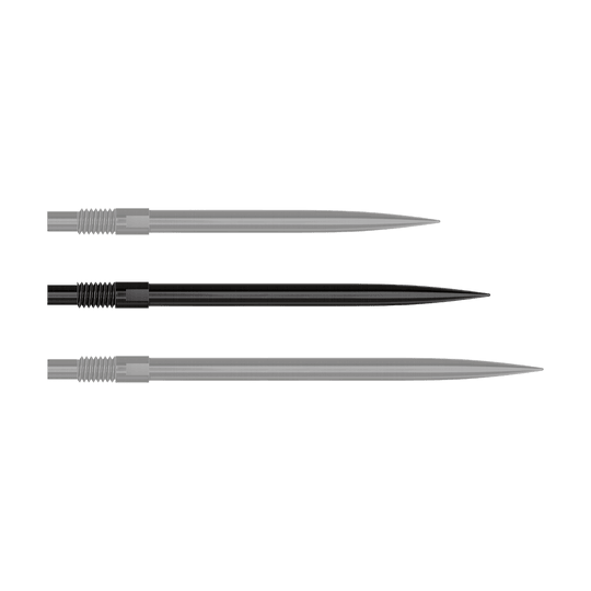 Špičky šipek Harrows Quick Point - černé Das Bild zeigt die Datei 'QP24049_Harrows_QuickPoint_Dartspitzen_Schwarz_35mm_1'. Es werden schwarze Dartspitzen dargestellt.