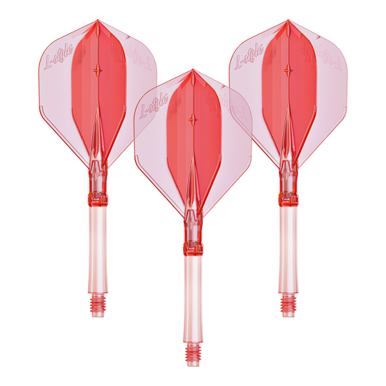 Letky L-Style L-Sytem - čirá červená Ein Set mit großen klar roten Dart-Flights aus dem L-System. Praktisch für Dartspieler, die ihre Ausrüstung verbessern möchten.