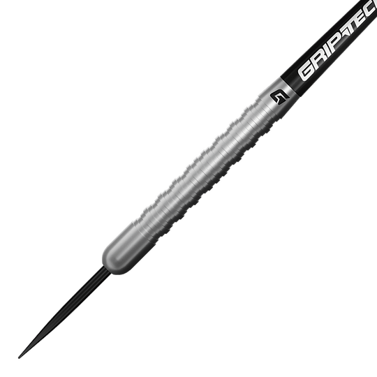 Abgebildet sind die GOAT Podium Silver Steeldarts aus einer anderen Perspektive. Die silbernen Steeldarts werden klar und scharf präsentiert.
