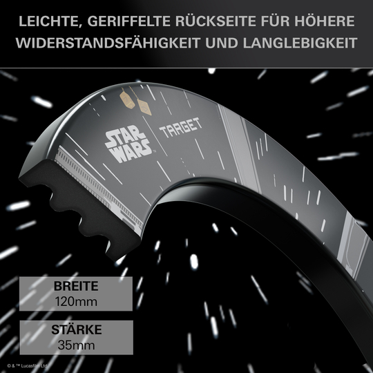 Sada prostorového obložení terče Target Star Wars Millennium Falcon TOR Das Bild zeigt das Target Star Wars Millennium Falcon Surround Board Bundle. Dieses Bundle ist vom Millennium Falcon aus Star Wars inspiriert und enthält eine Dartscheibe mit Surround.