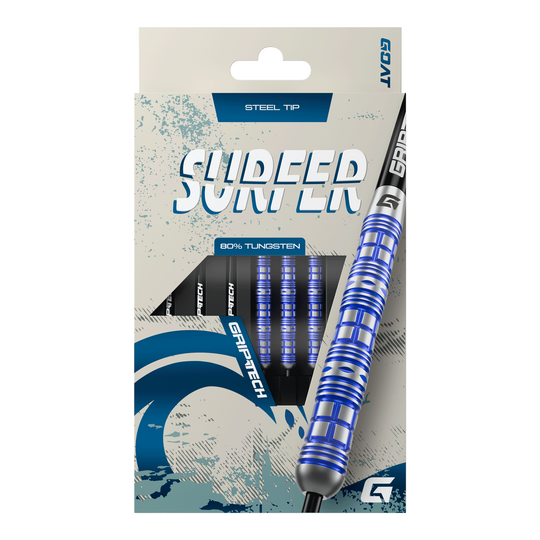 Šipky GOAT Surfer Steel Hier sieht man die GOAT Surfer Steeldarts. Sie sind modern und in hoher Qualität gefertigt.