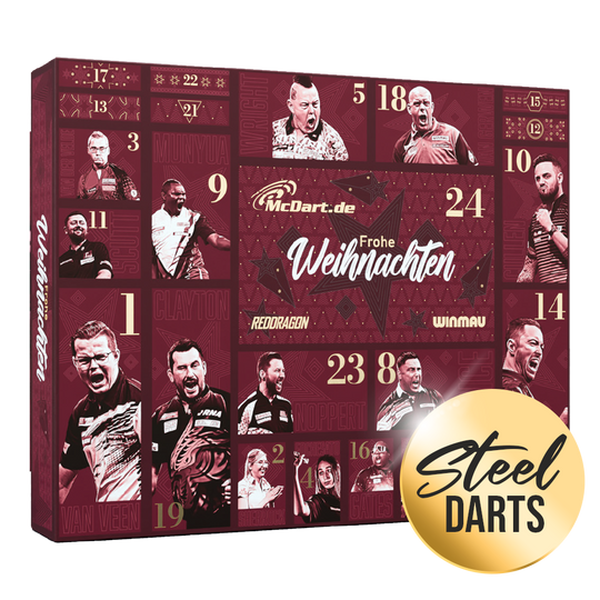 Adventní kalendář McDart Premium 2026 pro hráče steel dartů Adventní kalendář McDart Premium 2026 pro hráče steel dartů