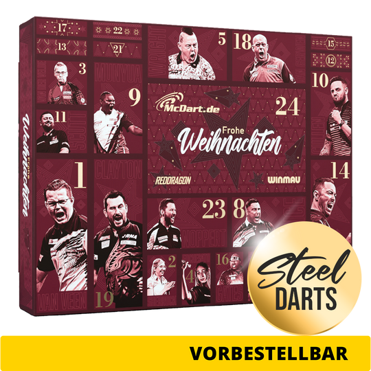 Adventní kalendář McDart Premium 2026 pro hráče steel dartů Adventní kalendář McDart Premium 2026 pro hráče steel dartů