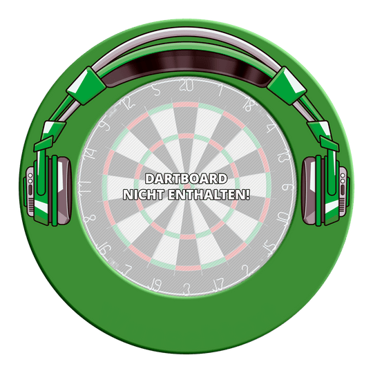 Stereo prostorový prostor pro terč na šipky McDart Mehrere Dartboard-Surrounds sind zu einem Ring zusammengesteckt. Das Bild betont die Kreisform.