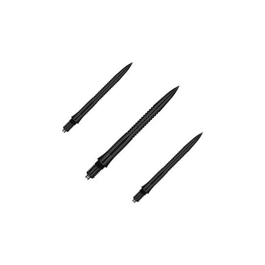Špičky na šipky Caliburn EZ-EVO - drážkované - černé Das Bild zeigt ein Set EVO201 Caliburn EZ-EVO Dartspitzen mit Rillen in Schwarz, jeweils 28 mm lang. Das Set ist ideal für Dartliebhaber und Vielspieler.