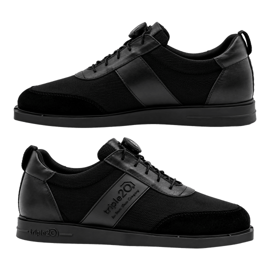 Triple20 Dart Shoes Textilní s otočným zapínáním - Černé