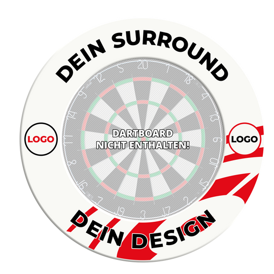 Ein Bild mit dem Namen MSF-Wei_Dartboard_Surround_Wunschdruck_Schwarz_Wei_3. Es handelt sich wahrscheinlich um eine Variante des Dartboard-Surrounds in Weiß-Schwarz mit Wunschdruck.
