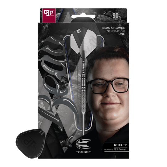 Šipky Target Beau Greaves GEN1 Swiss Point ocelové Gezeigt wird das Set Target Beau Greaves GEN1 Swiss Point Steeldarts. Diese Darts sind ideal für Dartspieler und Fans von Beau Greaves.