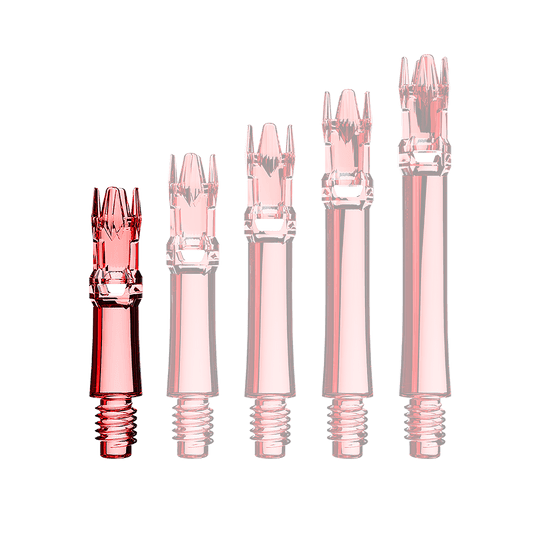Náhradní hřídele L-Systém - čirá červená Hier sieht man eine rote transparente Ersatzshaft. Die Shaft wird unter Lichteinfall gezeigt.