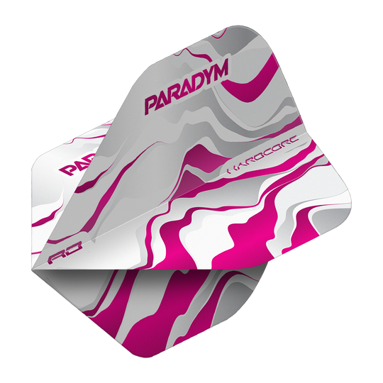 Standardní letky Red Dragon Hardcore Premium Paradym Pink Premium No2 Das Bild zeigt die Red Dragon Hardcore Premium Paradym Pink Premium No2 Standard Flights. Es handelt sich um Dartflights in einer auffälligen pinken Farbe.