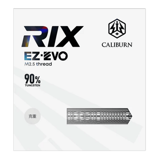 Ocelové šipky Caliburn Rix EZ-EVO R2 Das Bild zeigt die Caliburn Rix EZ-EVO R2 Steeldarts. Die Darts sind aus einer anderen Perspektive abgebildet.