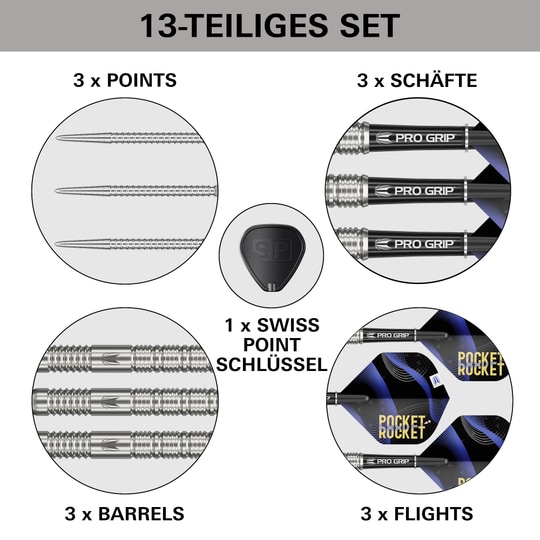 Šipky Target Justin Hood Swiss Points Steeldarts - 23g Šipky Target Justin Hood Swiss Points Steeldarts - 23g