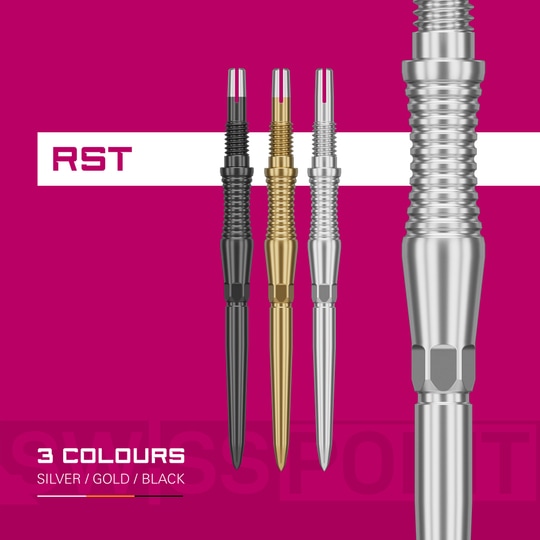 Špičky na šipky Target Swiss Point Signature RST - zlaté Dieses Foto stellt die Target Swiss Point Dartspitzen Signature RST - Gold dar. Die Spitzen bieten ein elegantes Design für professionelle Darts.