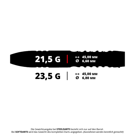 Ein Bild mit dem Dateinamen CB9305_Caliburn_Player_MAK_Steeldarts_5_215g. Es zeigt vermutlich das Produkt Caliburn Player MAK Steeldarts mit einem Gewicht von 21,5g.