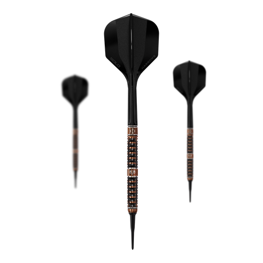 Měkké šipky Harrows Tungsten Trinity Harrows Wolfram Trinity Softdarts als Set abgebildet. Das Set bietet mehrere Softdarts für das Dartspiel.