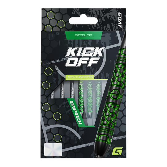Šipky GOAT Kick-Off ocelové Das Foto zeigt die GOAT Kick-Off Steeldarts. Dieses Dart-Set zeichnet sich durch eine ansprechende Optik und Funktionalität aus.