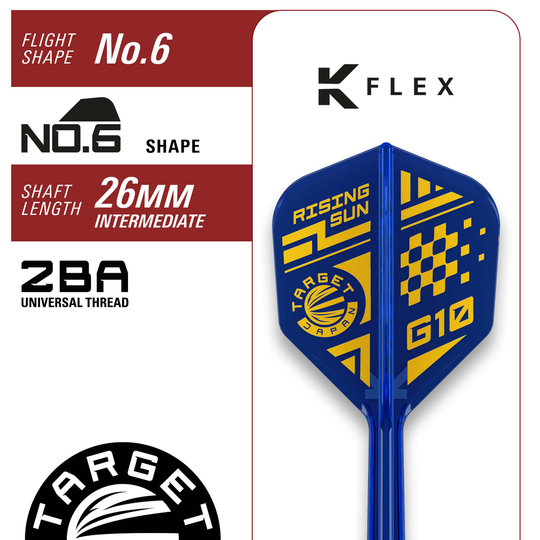 Měkké šipky Target Japan Rising Sun GEN10 - 21,5 g Target Japan Rising Sun GEN10 Softdarts - 21,5g ist auf dem Bild zu sehen. Die Darts zeichnen sich durch hochwertige Verarbeitung aus.