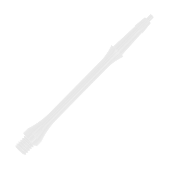 HRC-12589-W_Harrows_Clic_Slim_Shafts_White_37mm_2 Das Bild zeigt einen weißen, schlanken Schaft für Darts der Marke Harrows Clic. Der Schaft ist aus Kunststoff und hat ein modernes, schlankes Design.