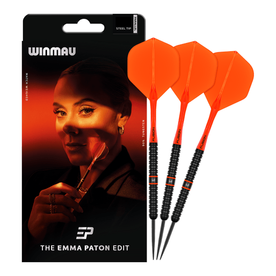 Winmau Emma Paton Edit Steeldarts - 23 g Das Produkt Winmau Emma Paton Edit Steeldarts - 23 g ist auf dem Bild zu sehen. Es handelt sich um hochwertige Steeldarts für präzises Werfen.