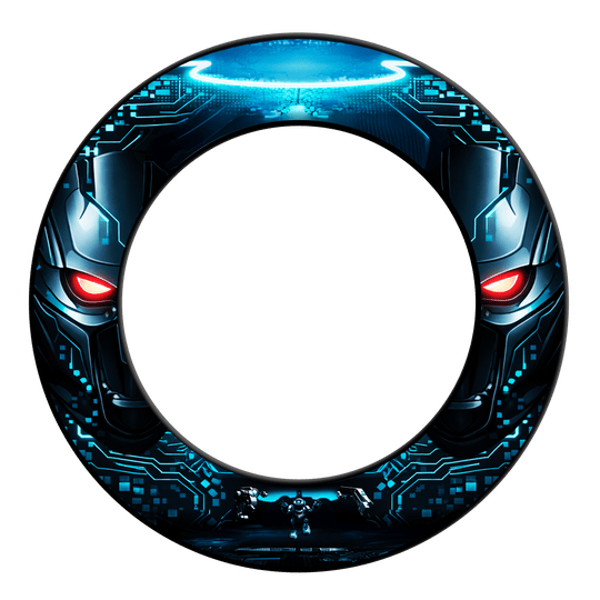 Dieses Bild stellt das McDart Roboter Dartboard Surround dar. Die Dartboard-Umrandung ist speziell für den Schutz der Wand gedacht.