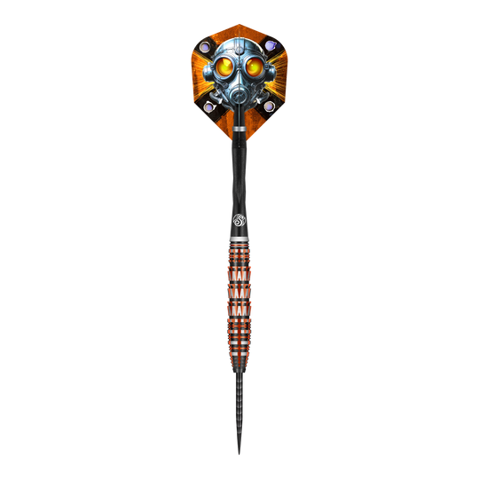 Dieses Bild zeigt den Shot Badlands Rustin Steeldarts - 23g. Der Dartpfeil ist in Nahaufnahme abgebildet.