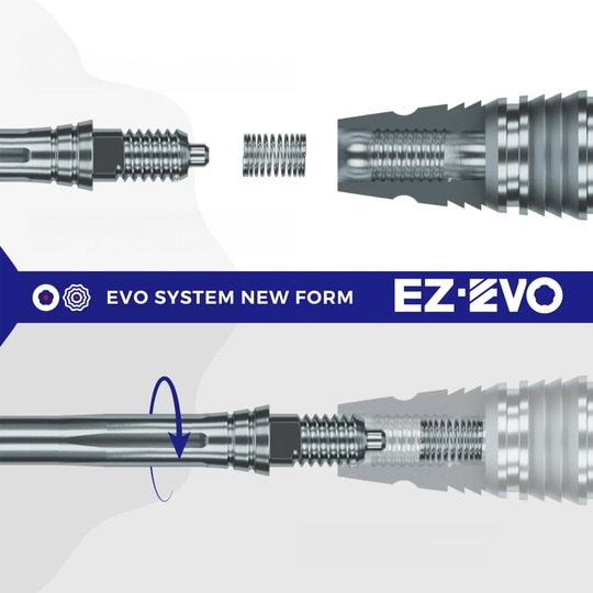 Špičky šipek Caliburn EZ-EVO - drážkované - duhové Abbildung des Caliburn EZ-EVO Systems. Das Bild zeigt Komponenten oder Zubehör des Systems.