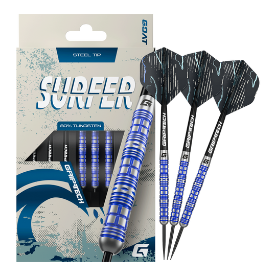Šipky GOAT Surfer Steel Das Foto präsentiert die GOAT Surfer Steeldarts. Sie sind ideal für Dart-Enthusiasten.