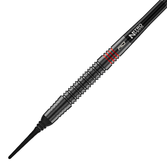 Měkké šipky Red Dragon Jonny Clayton RD-ADV - 18g Die Abbildung zeigt die Red Dragon Jonny Clayton RD-ADV Softdarts - 18g. Ein einzelner Softdart wird seitlich gezeigt.