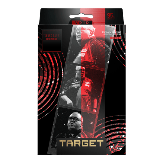 Die Abbildung zeigt die Target Stephen Bunting GEN5 Void Softdarts - 18g. Sie zeichnen sich durch eine hochwertige Verarbeitung und ein modernes Aussehen aus.