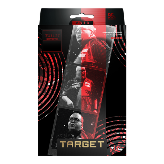 Šipky Target Stephen Bunting GEN5 Void Soft - 18g Die Abbildung zeigt die Target Stephen Bunting GEN5 Void Softdarts - 18g. Sie zeichnen sich durch eine hochwertige Verarbeitung und ein modernes Aussehen aus.