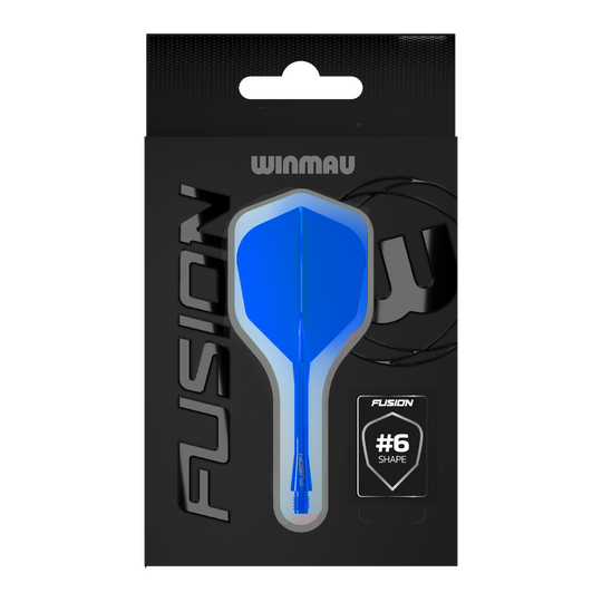 Systém letky Winmau Fusion č. 6 modrý Auf dem Bild befindet sich das Winmau Fusion Flight-Shaft-System No6 in Blau. Dieses Accessoire wird für das Dartspiel verwendet.