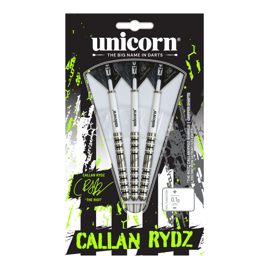 Unicorn Callan Rydz The Riot Phase 2 Steeldarts. Produktfoto von Darts für professionelle Nutzung.