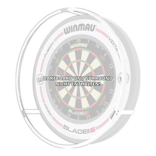 LED světlo na terč Winmau Plasma Ice Auf dem Bild ist das Produkt "Winmau Plasma Ice LED Dartboard Light" zu sehen. In der Mitte steht geschrieben: "Dartboard und Surround nicht enthalten!"
