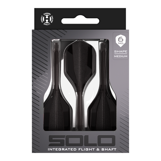 Systém letmých hřídelí Harrows Solo No6 - černý Harrows Solo No6 Flight-Shaft-System in Schwarz ist auf dem Bild zu sehen. Dieses Flight-Shaft-System eignet sich besonders für Dartspieler.