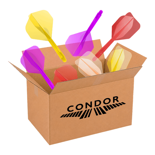 McDartova záhadná krabice - Condor Auf diesem Bild wird die McDart Mystery-Box - Condor präsentiert. Die Box ist für Dartspieler gedacht und enthält spezielle Artikel der Marke Condor.