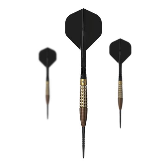 Ocelové šipky Mission Rhodon - 23g Auf dem Bild sind die Mission Rhodon Steeldarts - 23g als Set zu sehen. Das Set beinhaltet alles, was für ein sofortiges Spiel benötigt wird.