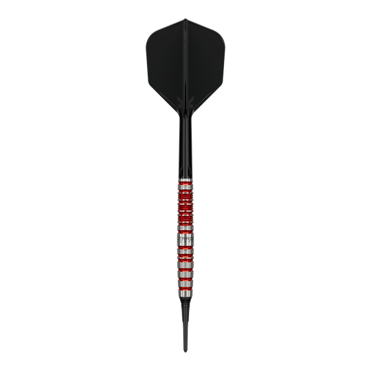 Měkké šipky Target Black Marque Spinel - 21,5 g Target Black Marque Spinel Softdarts - 21,5g ist ein professioneller Dartpfeil. Das Bild hebt die Form und das Aussehen des Softdarts hervor.