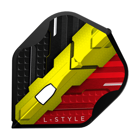 Letky L-Style V Series V1 Type C Belgium Black L1PRO Das Bild zeigt ein L-Style V-Series V1 Type C Belgium Black L1PRO Flight. Das Flight ist in den Farben Schwarz, Gelb und Rot gestaltet, ähnlich der belgischen Flagge.