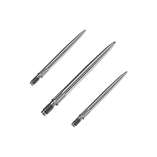 Špičky na šipky Mission R2.5 Rapid Point SM1 - stříbrné Ein Set silberner Dartspitzen ist abgebildet. Es sind Mission R25 Rapid Point SM1 Dartspitzen mit 30mm Länge.